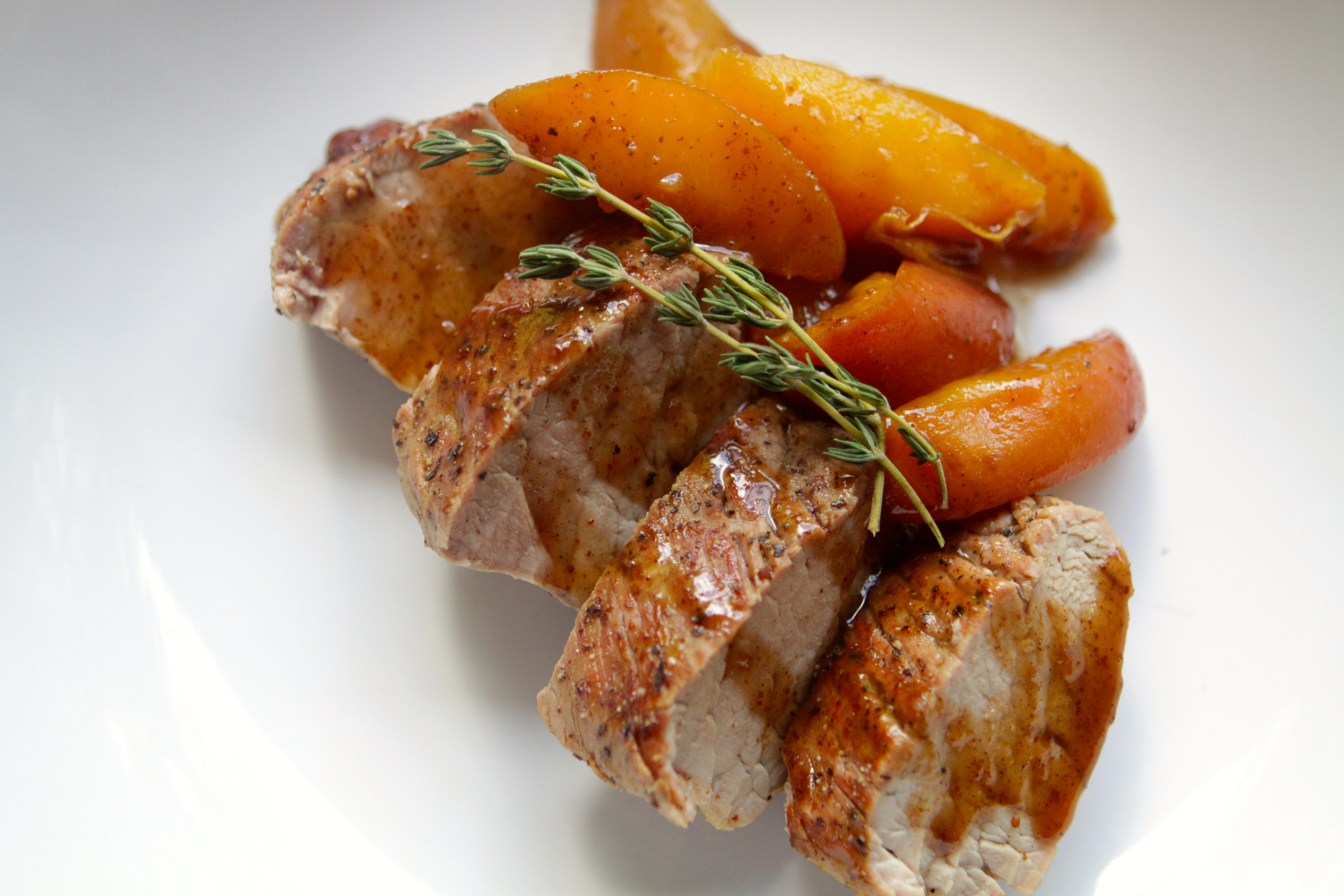 Pork Tenderloin with Bourbon Peach Glaze Recipe | Ali Miller RD