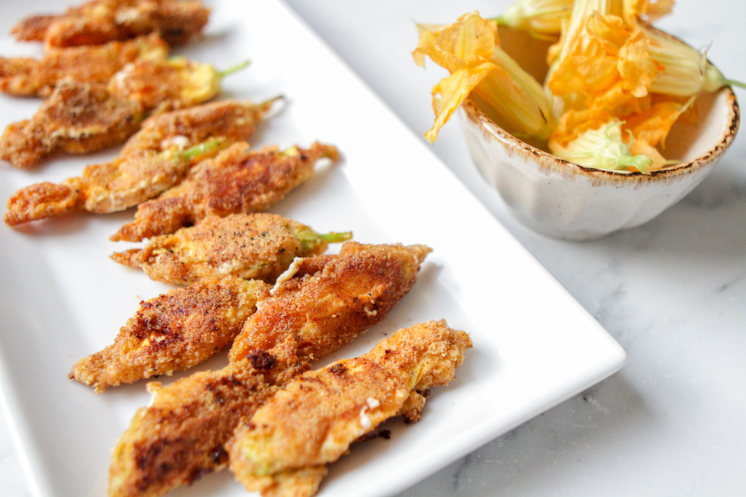 Goat Cheese Stuffed Squash Blossoms Ali Miller RD